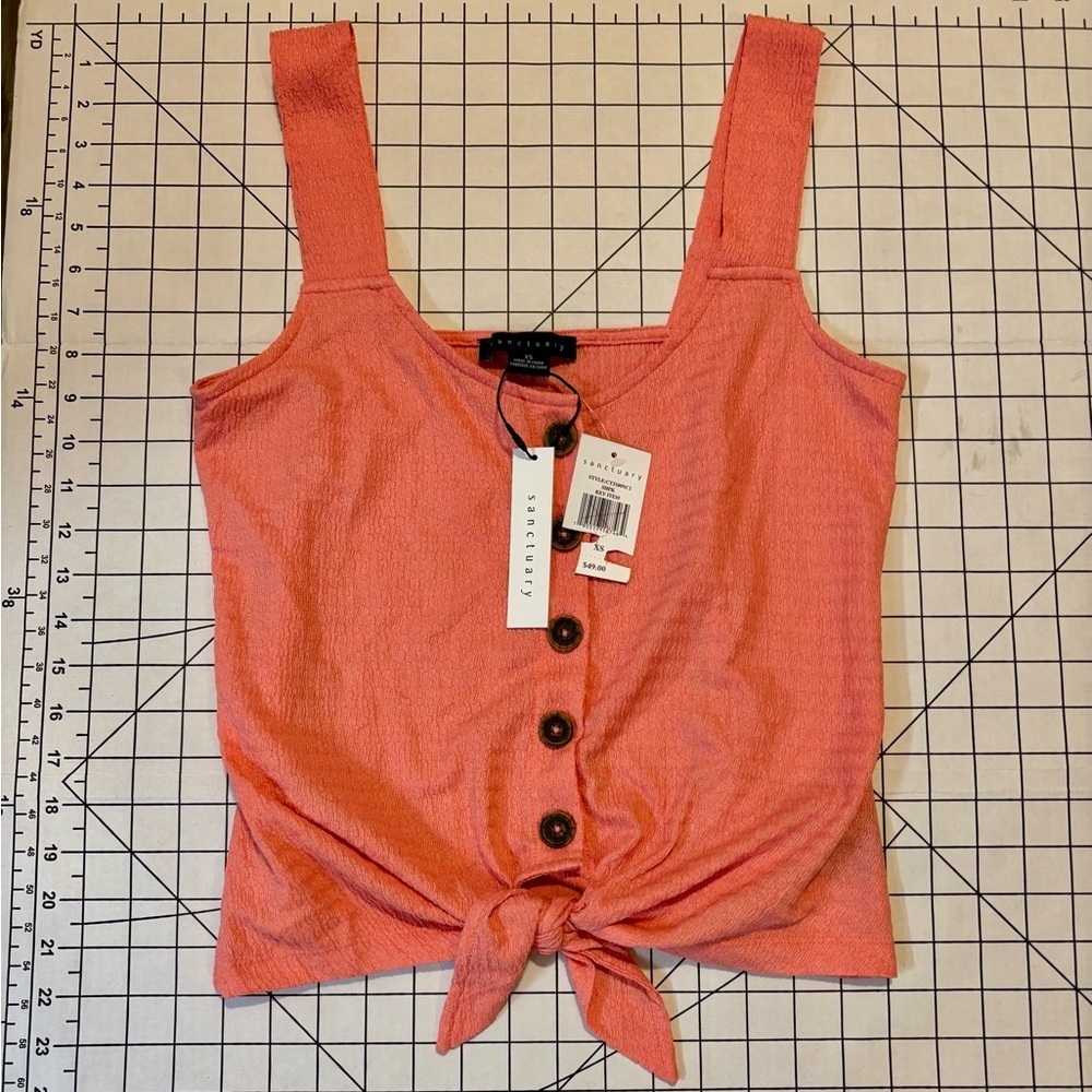 NWT Sanctuary Stitch Fix Women’s Size XS Tie Front Tank Top